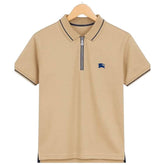 Beige Burberry Textured Dri-Fit Polo!